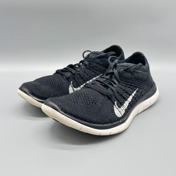 Nike Shoes Womens 7 Black White Free Flyknit 4.0 Minimalist Running Sneakers - Picture 3 of 10